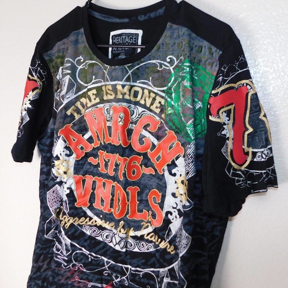 Denim Distillery Tee Shirt Adult 2XL Heritage America Vandals Graphic 1776 Logo - Picture 5 of 10